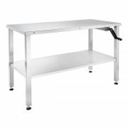 Blickman Stainless Steel Hydraulic Instrument Table with Gliders - Adjustable Height 30