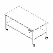 Blickman Stainless Steel Hydraulic Instrument Table with Casters - Adjustable Height 30