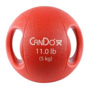 CanDo® Molded Dual Handle Medicine Ball - 11 lbs, Red (Per Each)