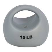 CanDo® One Handle Medicine Ball - 15 lbs, Silver (Per Each)