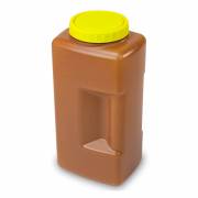 24 Hour Urine Collection Container, Amber with Affixed Screw Cap - 2 Liters (Case of 54)