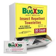 AERO Healthcare BugX30 Insect Repellent Wipes, DEET - Pack of 50