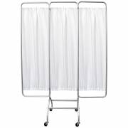 Mobile 3 Section Folding Privacy Screen - White Vinyl Screen Panel