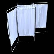 King Economy Privacy Screen with T-Hinge and White Vinyl Panel - 5 Section