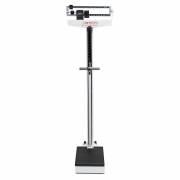 Mechanical Eye-Level Scale - White - Lb Display - Capacity 450 lb - With Height Rod, Handpost and Wheels