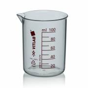 BrandTech PMP Griffin Beaker with Red Screened Graduations - 100mL (Pack of 12)