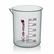 BrandTech PMP Griffin Beaker with Red Screened Graduations - 250mL (Pack of 6)