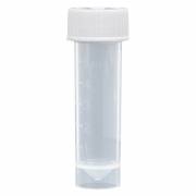 Transport Tubes 5mL - PP Self-Standing Conical Bottom with Unassembled PE White Screw Cap (Case of 1000)