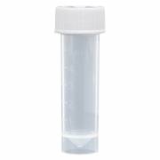 Transport Tubes 5mL - PP Self-Standing Conical Bottom with Attached PE White Screw Cap (Case of 1000)