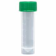 Transport Tubes 5mL - PP Self-Standing Conical Bottom with Unassembled PE Green Screw Cap (Case of 1000)