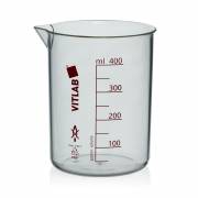 BrandTech PMP Griffin Beaker with Red Screened Graduations - 400mL (Pack of 6)