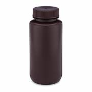 Diamond® RealSeal™ Wide Mouth, Round, Amber HDPE Bottle with PP Cap - 500 mL (Pack of 12)