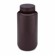 Diamond® RealSeal™ Wide Mouth, Round, Amber HDPE Bottle with PP Cap - 1000 mL (Pack of 6)
