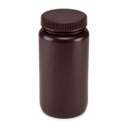 Diamond® RealSeal™ Wide Mouth, Round, Amber HDPE Bottle with PP Cap - 2000 mL (Per Each)