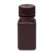 Diamond® RealSeal™ Wide Mouth, Square, Amber HDPE Bottle with PP Cap - 60 mL (Pack of 12)