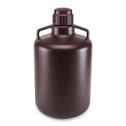 Diamond® RealSeal™ Amber HDPE Round Carboy with Handles - 20 Liter (Per Each)
