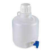 Diamond® RealSeal™ LDPE Round Carboy with Handles and Spigot - 10 Liter (Per Each)