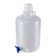 Diamond® RealSeal™ LDPE Round Carboy with Handles and Spigot - 20 Liter (Per Each)