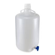 Diamond® RealSeal™ LDPE Round Carboy with Handles and Spigot - 50 Liter (Per Each)