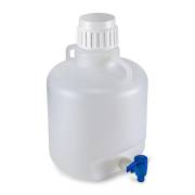 Diamond® RealSeal™ HDPE Round Carboy with Handles and Spigot - 10 Liter (Per Each)