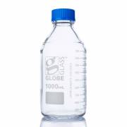Globe Glass™ Media Bottle with GL45 Screw Cap - 1000 mL (Box of 10)