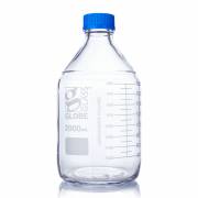 Globe Glass™ Media Bottle with GL45 Screw Cap - 2000 mL (Box of 10)