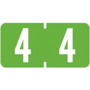 Tab Products 1277 Match Numeric Color Roll Labels - Number 4 - Light Green