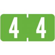 Tab Products 1277 Match Numeric Color Roll Labels - Number 4 - Light Green