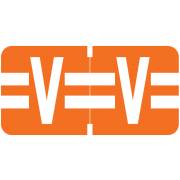Tab Products 1278 Match Alpha Roll Labels - Letter V - Dark Orange Label