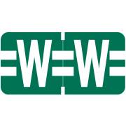 Tab Products 1278 Match Alpha Roll Labels - Letter W - Dark Green Label
