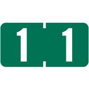 Tab Products 1280 Match Numeric Color Roll Labels - Number 1 - Dark Green