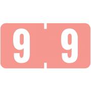 Tab Products 1280 Match Numeric Color Roll Labels - Number 9 - Pink