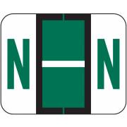Tab Products 1283 Match Alpha Roll Labels - Letter N - Dark Green