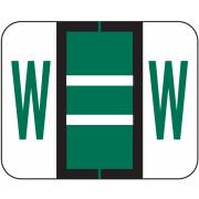 Tab Products 1283 Match Alpha Roll Labels - Letter W - Dark Green