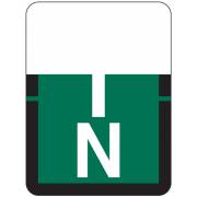 Tab Products 1307 Match Alpha Roll Labels - Letter N - Dark Green Label