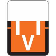 Tab Products 1307 Match Alpha Roll Labels - Letter V - Dark Orange Label