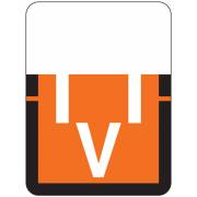Tab Products 1307 Match Alpha Roll Labels - Letter V - Dark Orange Label
