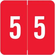 ACME Match ACNM Series Numeric Color Roll Labels - Number 5 - Red