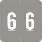 ACME Match ACNM Series Numeric Color Roll Labels - Number 6 - Gray