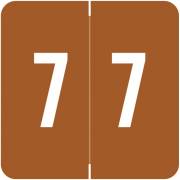 ACME Match ACNM Series Numeric Color Roll Labels - Number 7 - Brown