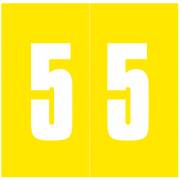 IFC #CL3300 Match System #3 Numeric Color Roll Labels - Number 5 - Yellow