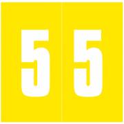 IFC #CL3300 Match System #3 Numeric Color Roll Labels - Number 5 - Yellow