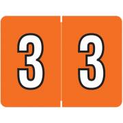 DataFile/Tab L8700 Match AL8700 Series Numeric Roll Labels - Number 3 - Dark Orange