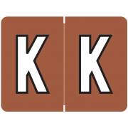 DataFile Match AL8720 Series Alpha Roll Labels - Letter K - Brown Label