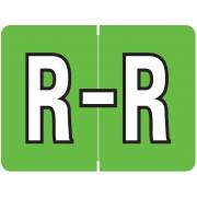 DataFile Match AL8720 Series Alpha Roll Labels - Letter R - Light Green Label