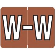 DataFile Match AL8720 Series Alpha Roll Labels - Letter W - Brown Label