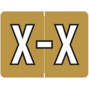 DataFile Match AL8720 Series Alpha Roll Labels - Letter X - Tan Label