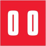 AMES L-A-00178RL Match AMNP Series Numeric Roll Labels - Number 0 - Red