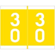 Barkley FDAVM Match AVDM Series Numeric Roll Labels - Number 30 To 39 - Yellow
