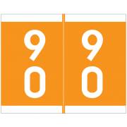Barkley FDAVM Match AVDM Series Numeric Roll Labels - Number 90 To 99 - Orange